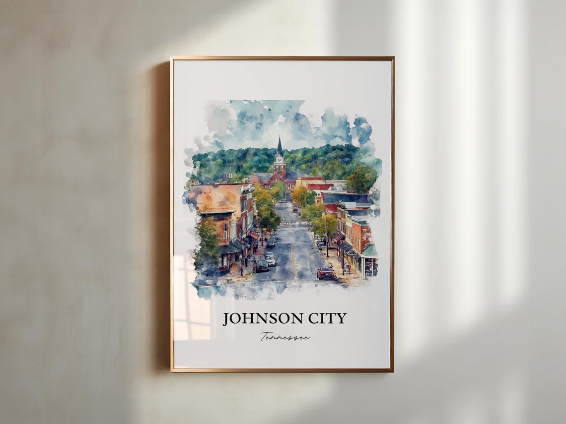 Johnson City Tn Wall Art Winged Deer Park Print Tennessee Artwork Gift Travel Poster Housewarming - Image 4
