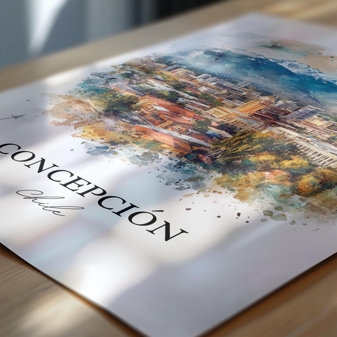 Concepcin Chile Wall Art Travel Print Watercolor Gift Poster Housewarming - Image 6