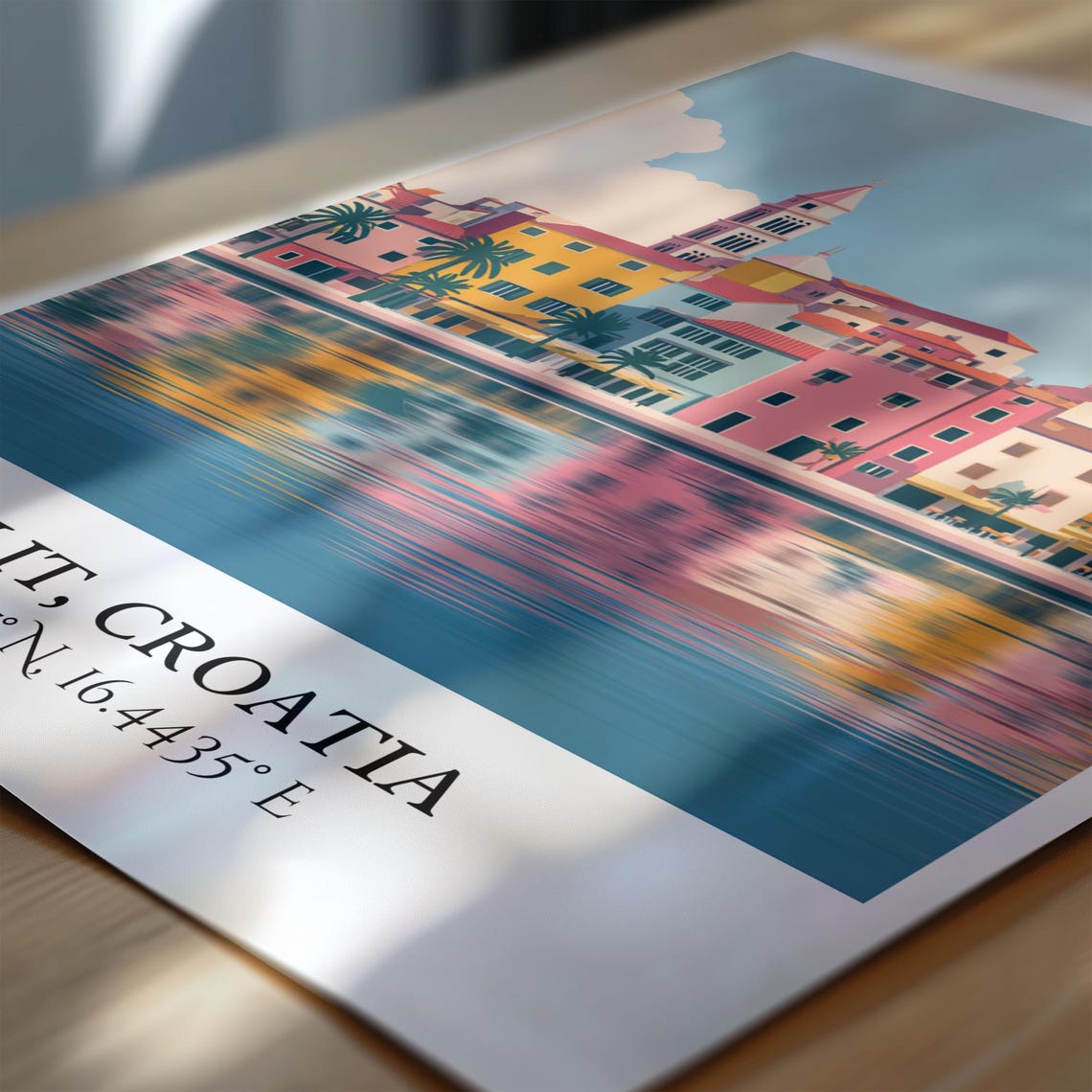 Split Croatia Retro Harbor City Skyline Vintage Travel Decor Poster - Image 7