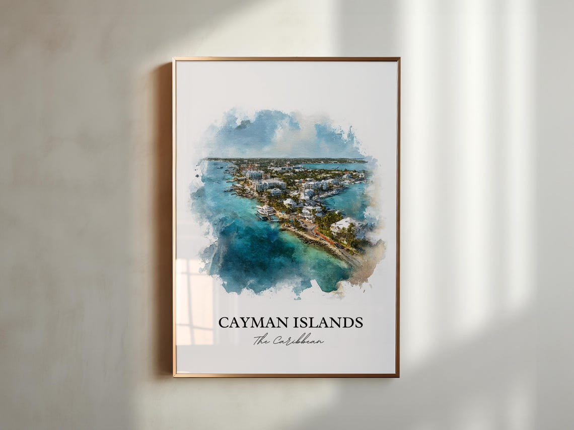 Cayman Islands Watercolor Travel Poster, Caribbean - Image 5