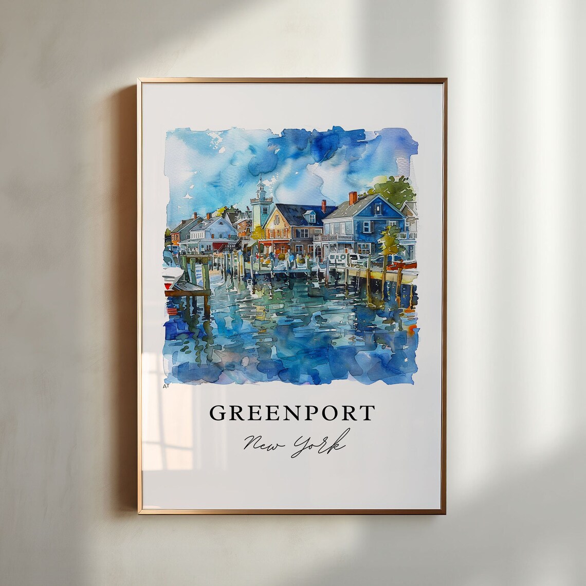Greenport, NY Watercolor Travel Poster