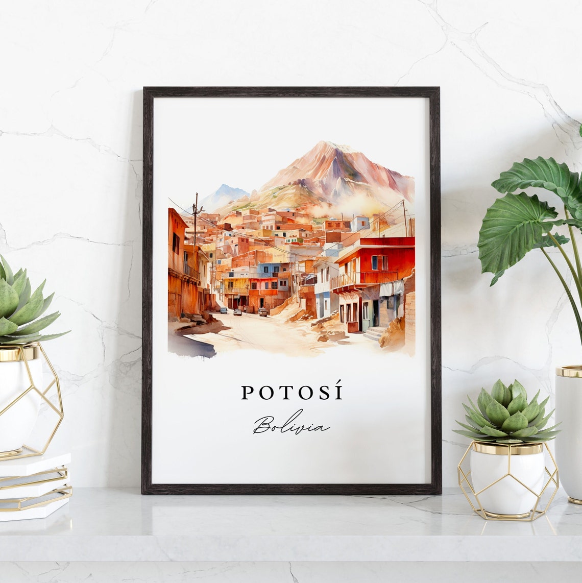 Potosi Wall Art Bolivia Poster Print Gift Birthday Present Custom Text Perfect - Image 3
