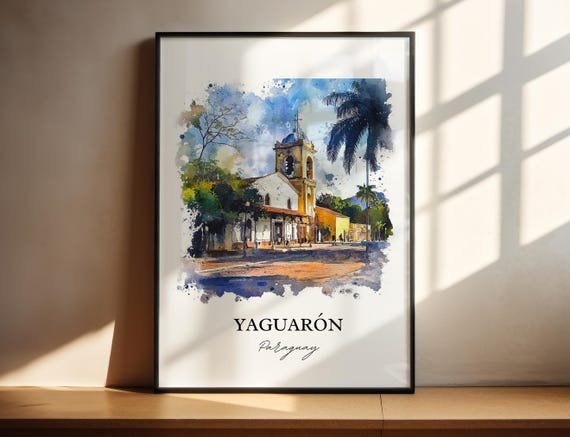 Yaguarn Wall Art Paraguay Print Watercolor Gift Travel Poster Housewarming