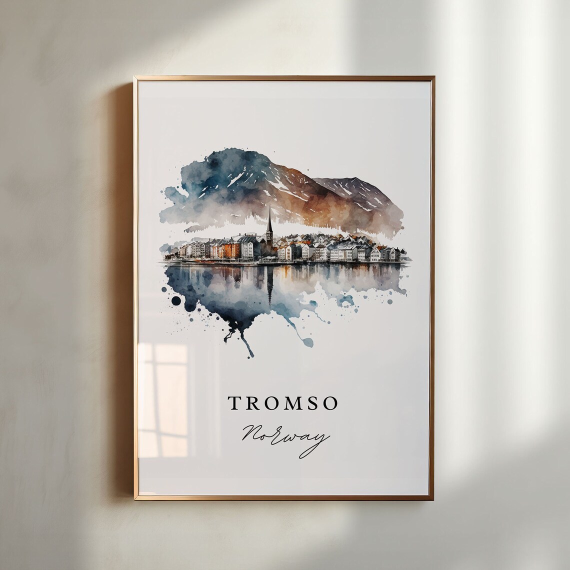 Tromso Norway Travel Poster, Custom Text Personalized