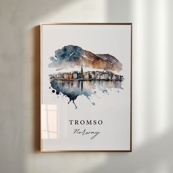 Tromso Norway Travel Poster, Custom Text Personalized