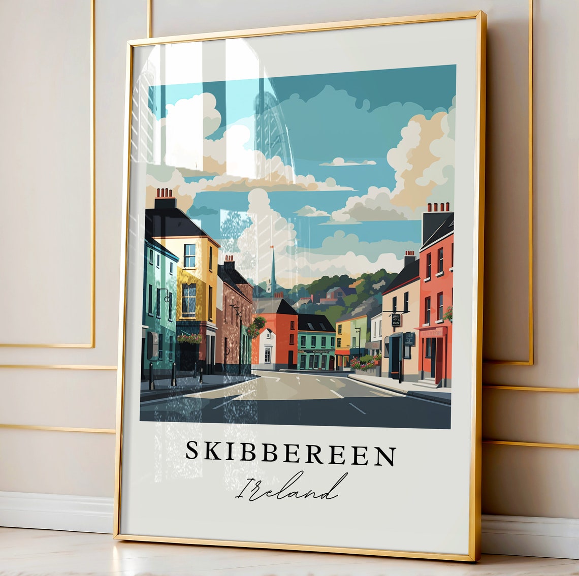 Skibbereen Ireland Travel Poster, Custom Text - Image 3
