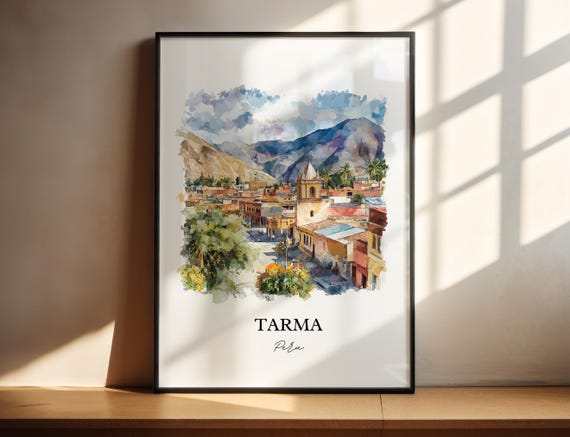 Tarma Peru Wall Art Junn Region Print Watercolor Gift Travel Poster Housewarming