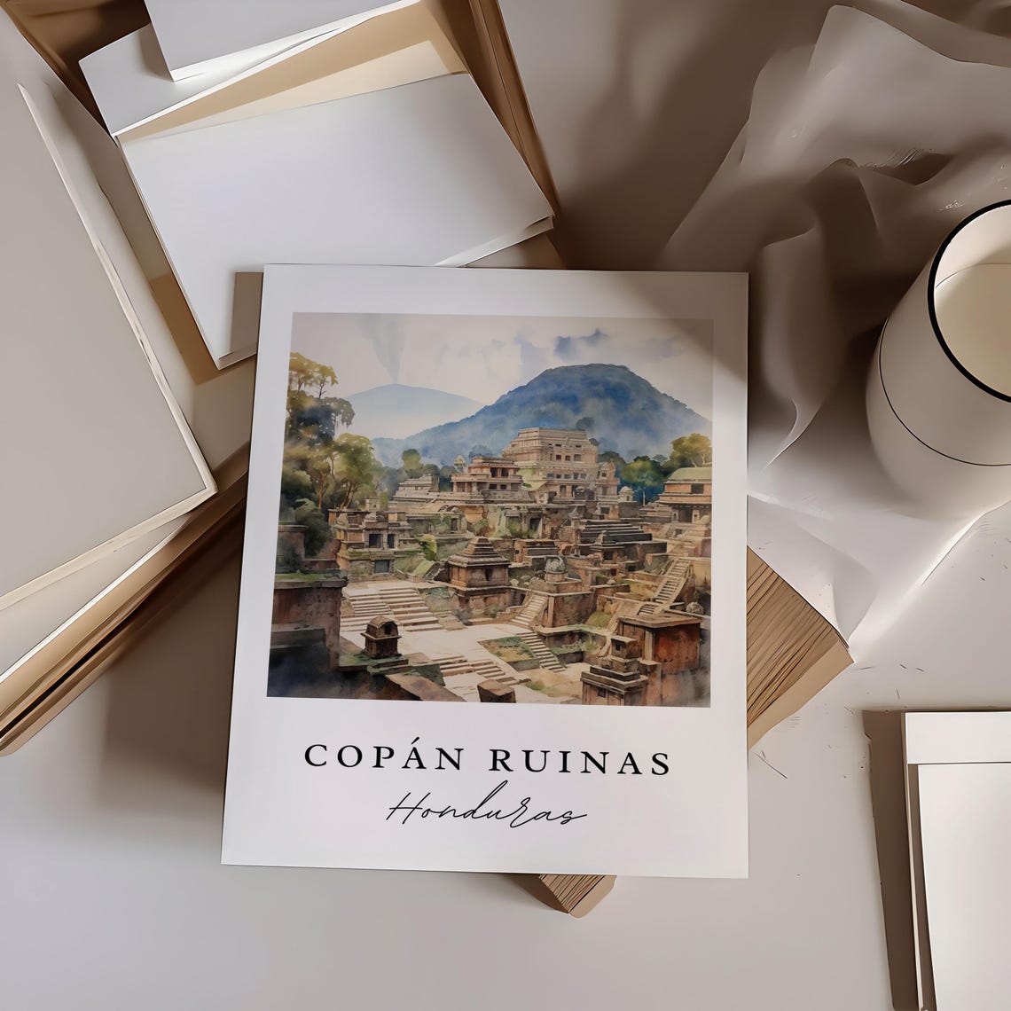 Copan Ruinas Honduras Travel Poster, Custom Text - Image 6