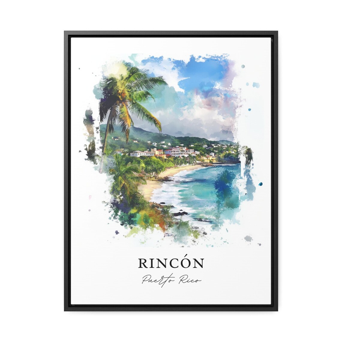 Rincon Puerto Rico Watercolor Travel Poster - Image 2