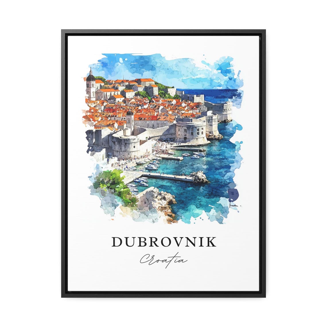 Dubrovnik Croatia Watercolor Travel Poster, Housewarming - Image 3