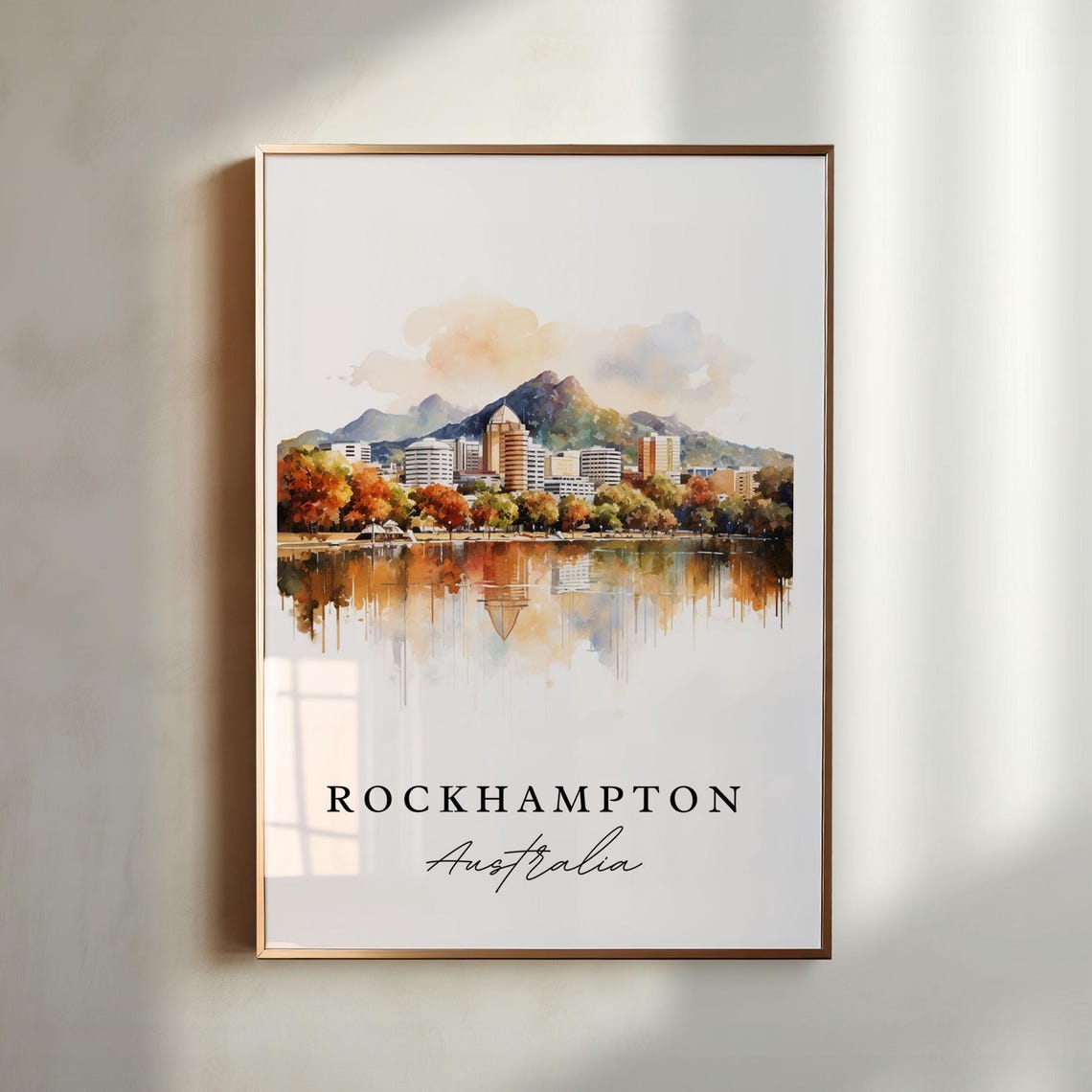 Rockhampton Queensland Travel Poster, Custom Text Print