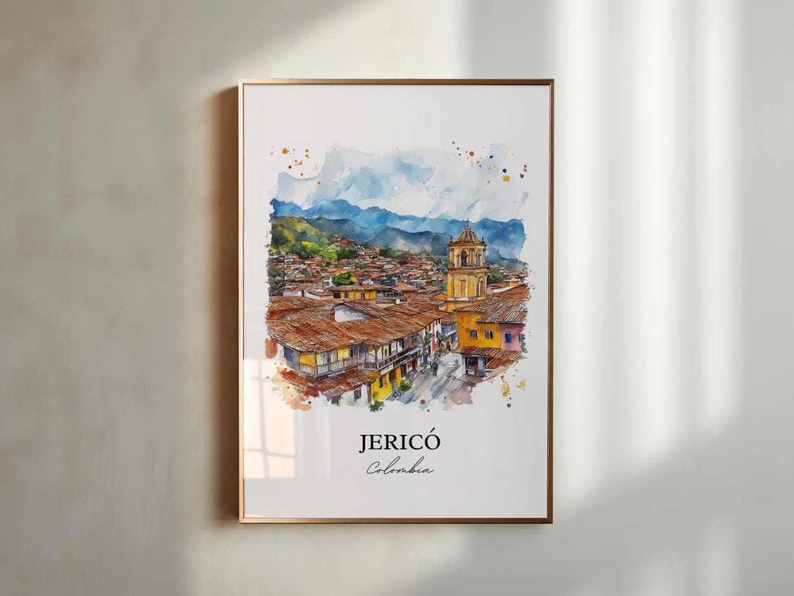 Jeric Colombia Wall Art Antioquia Print Watercolor Gift Travel Poster Housewarming - Image 4