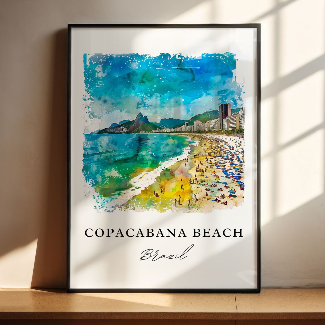 Copacabana Beach Art Print Watercolor Rio De Janeiro Gift Travel Poster Housewarming - Image 4