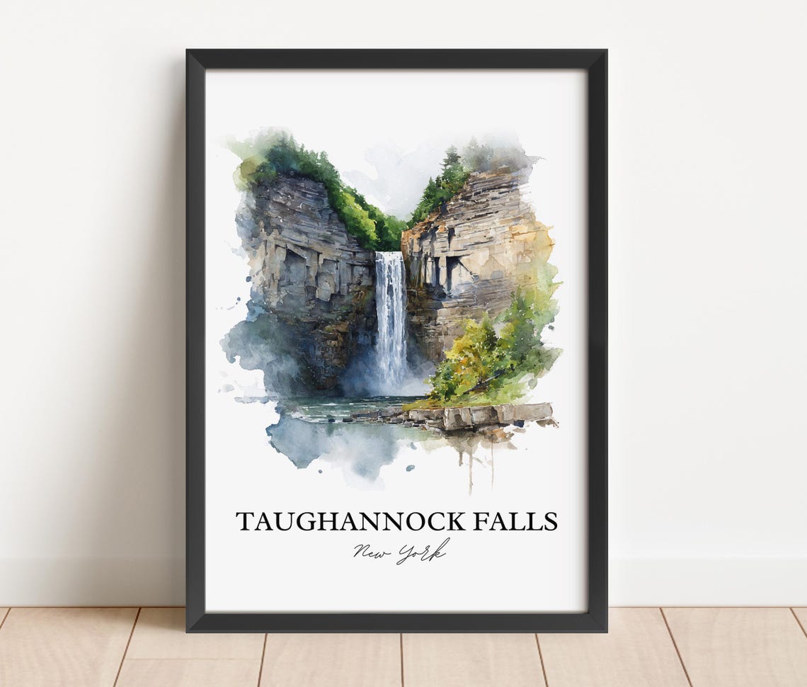 Taughannock Falls New York Finger Lakes Gorge Waterfall Travel Poster - Image 3