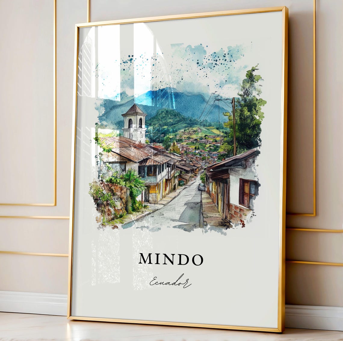 Mindo Ecuador Wall Art Print Valley Watercolor Gift Travel Poster Housewarming - Image 3