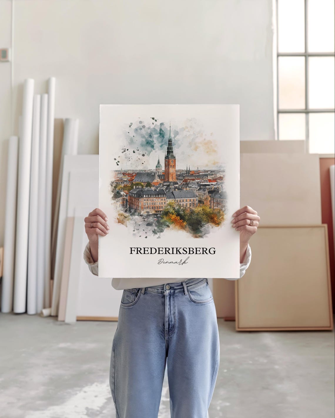 Frederiksberg Denmark Watercolor Travel Poster - Image 4
