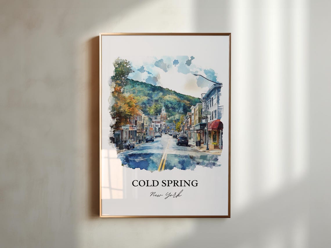 Cold Spring New York Main Street Village Watercolor Travel Poster - Image 5