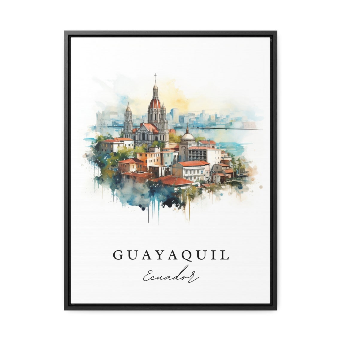 Guayaquil Ecuador Wall Art Poster Wedding Gift Galapagos Birthday Present Custom Text Personalized - Image 2