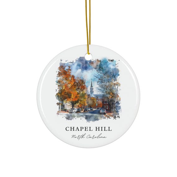 Chapel Hill NC Christmas Ornament Travel Poster