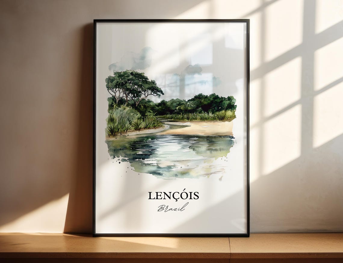 Lencis Wall Art Bahia Brazil Print Watercolor Gift Travel Poster Housewarming