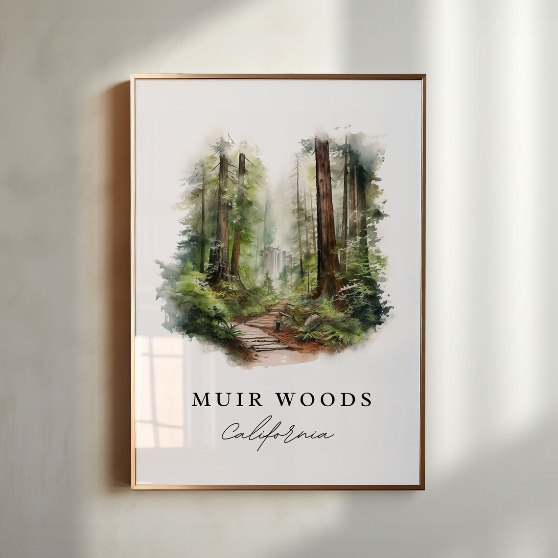 Muir Woods Custom Text Art Print, Nature Gift