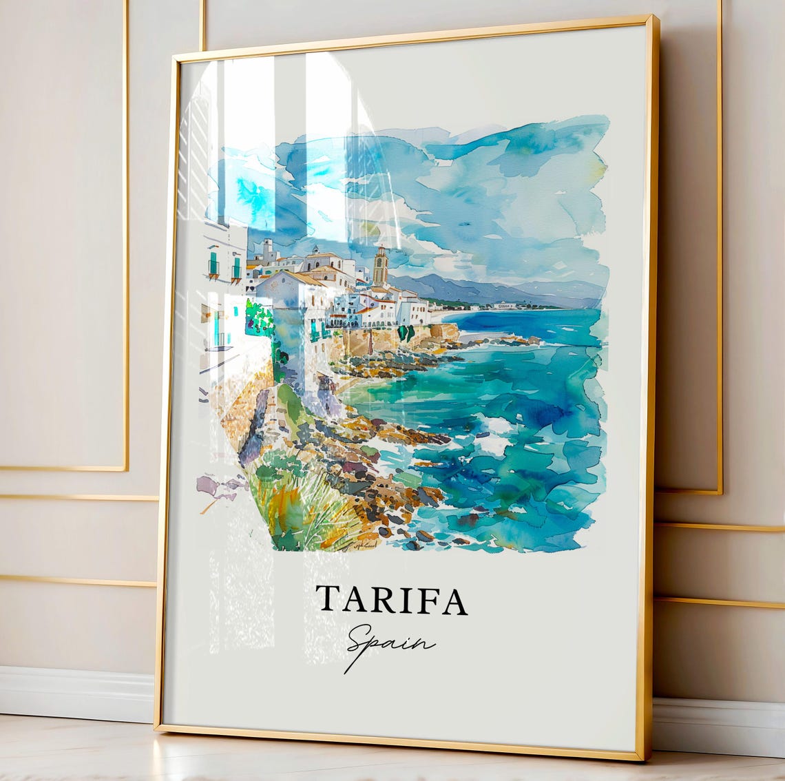 Tarifa Spain Watercolor Travel Poster, Andalusia - Image 3