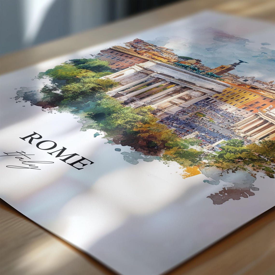 Rome Italy Watercolor Travel Poster, Housewarming - Image 6