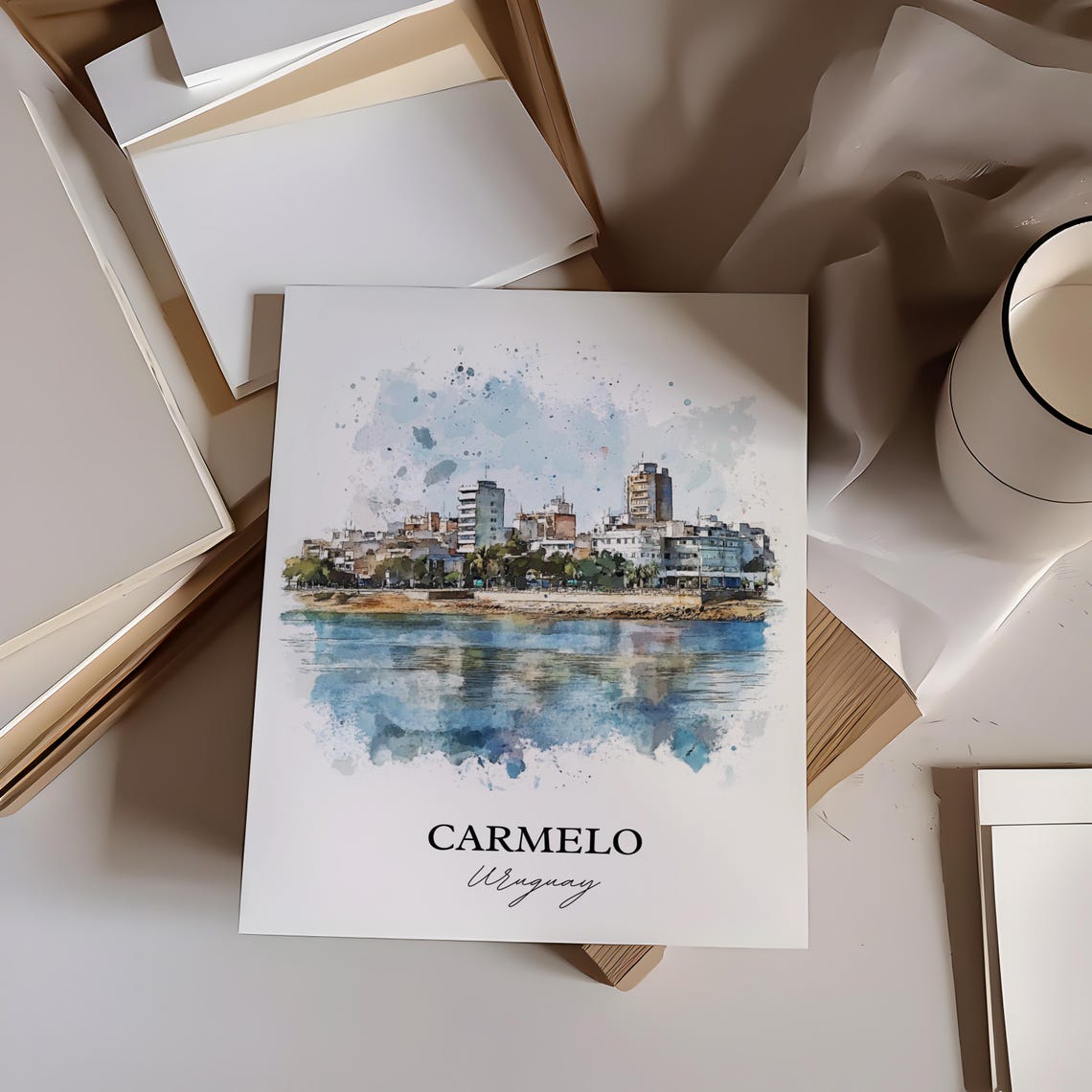 Carmelo Uruguay Wall Art Print Watercolor Gift Travel Poster Housewarming - Image 3