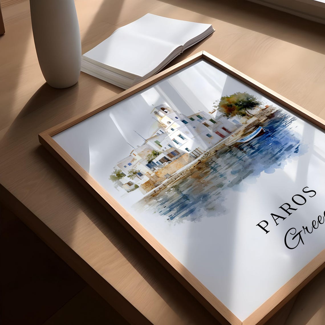 Paros Greece Travel Poster, Parikia Custom Text - Image 4