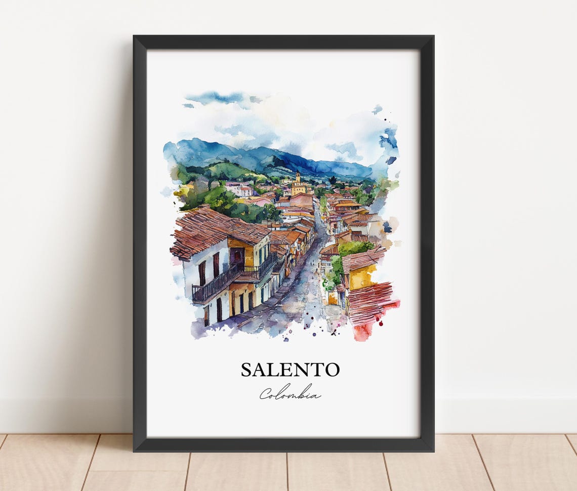 Salento Colombia Wall Art Print Bogot Watercolor Gift Travel Poster Housewarming - Image 2