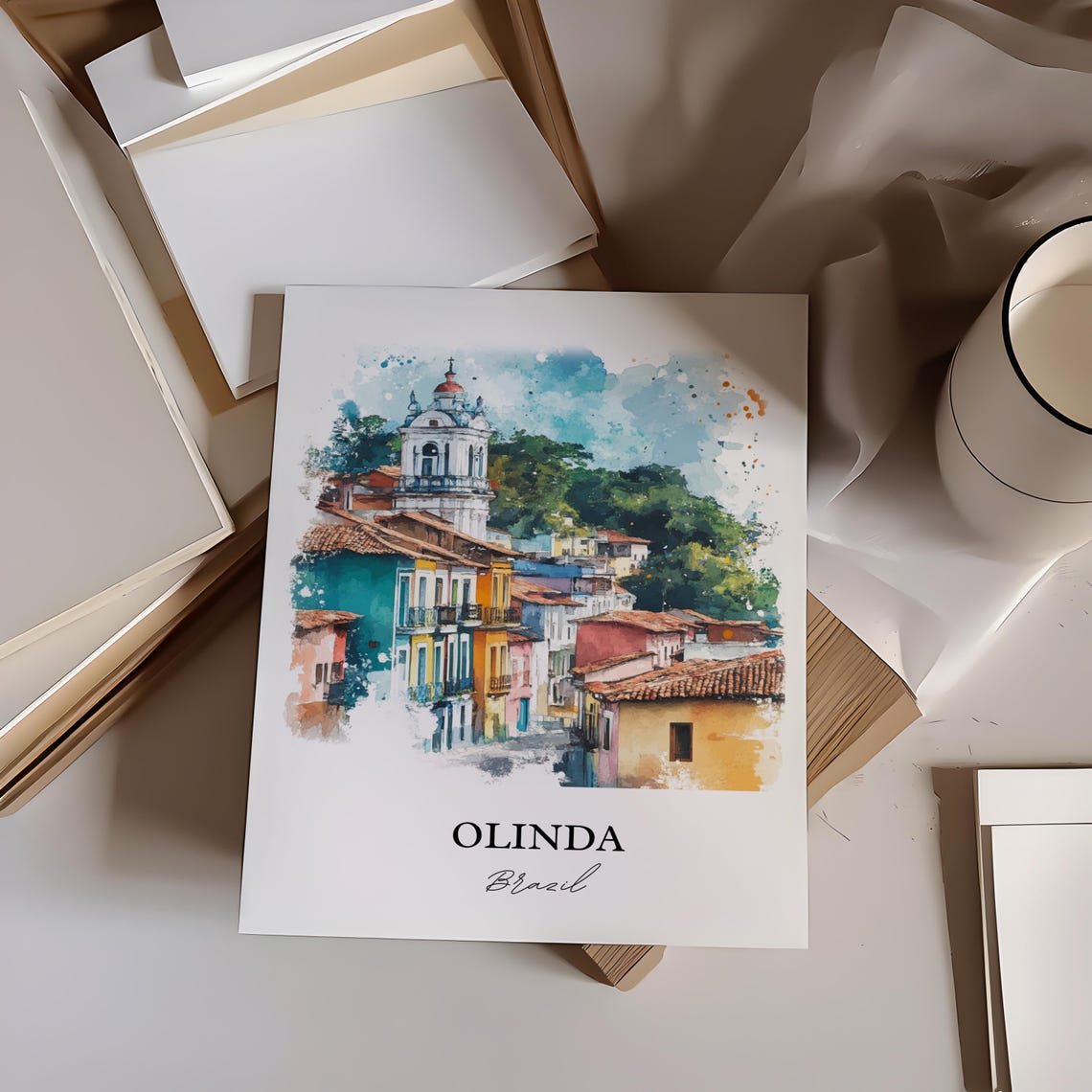 Olinda Brazil Wall Art Recife Print Watercolor Gift Travel Poster Housewarming - Image 3