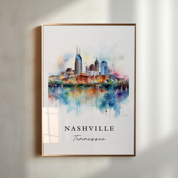 Nashville Traditional Travel Poster, Tennessee