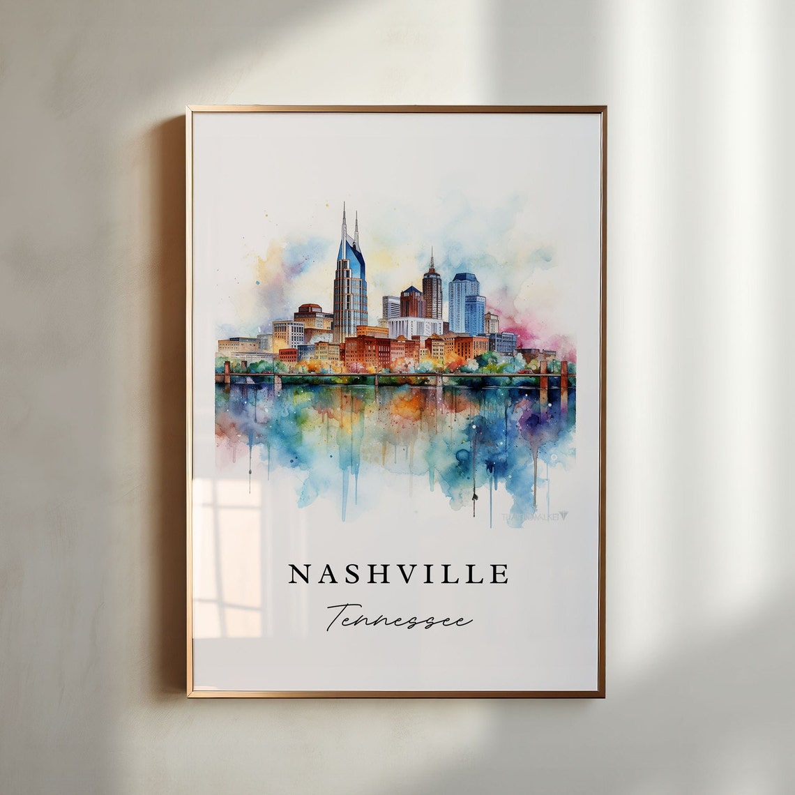 Nashville Traditional Travel Poster, Tennessee