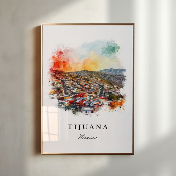 Tijuana Mexico Wall Art Print Wedding Gift Birthday Present Custom Text Perfect