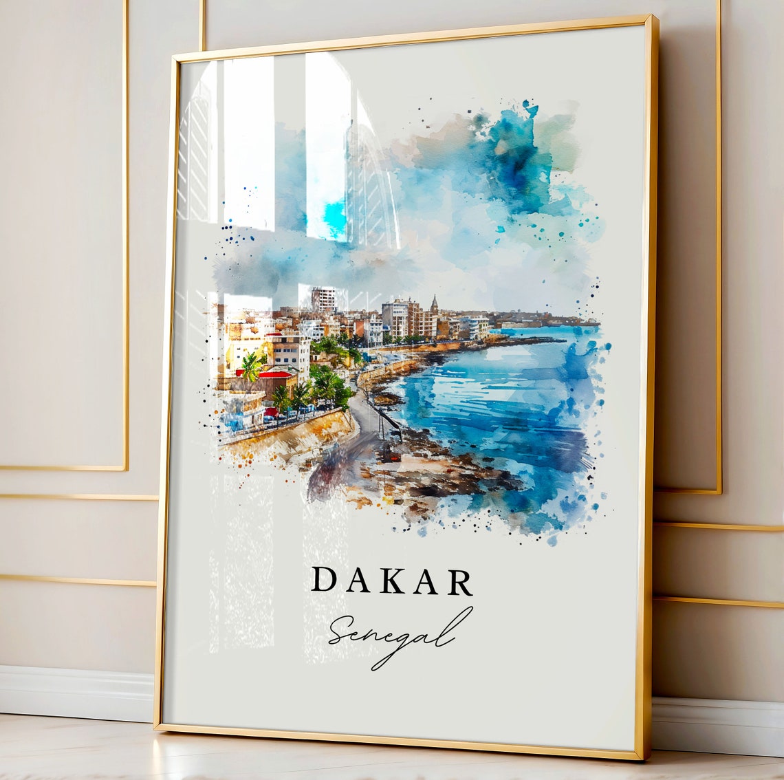 Dakar Senegal Wall Art Print Wedding Gift Birthday Present Custom Text Perfect - Image 4