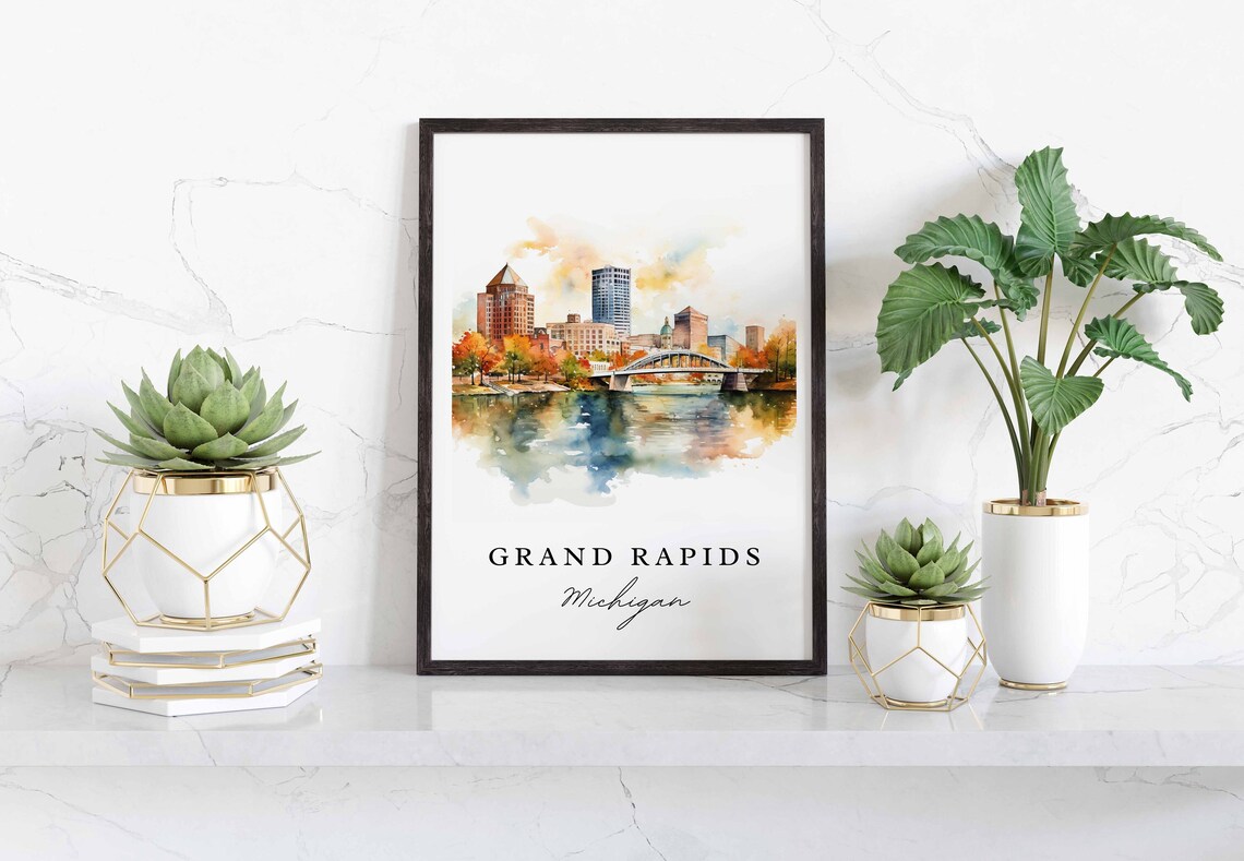 Grand Rapids Traditional Travel Poster, Michigan