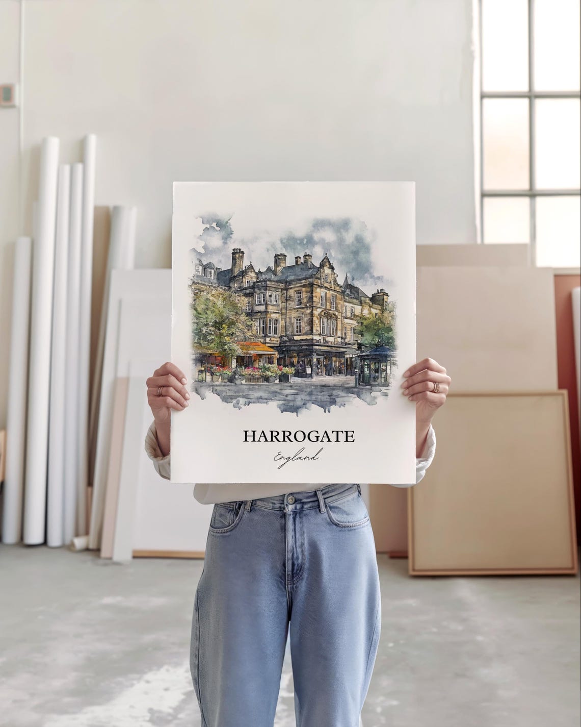 Harrogate Watercolor Travel Poster, North Yorkshire England - Image 2