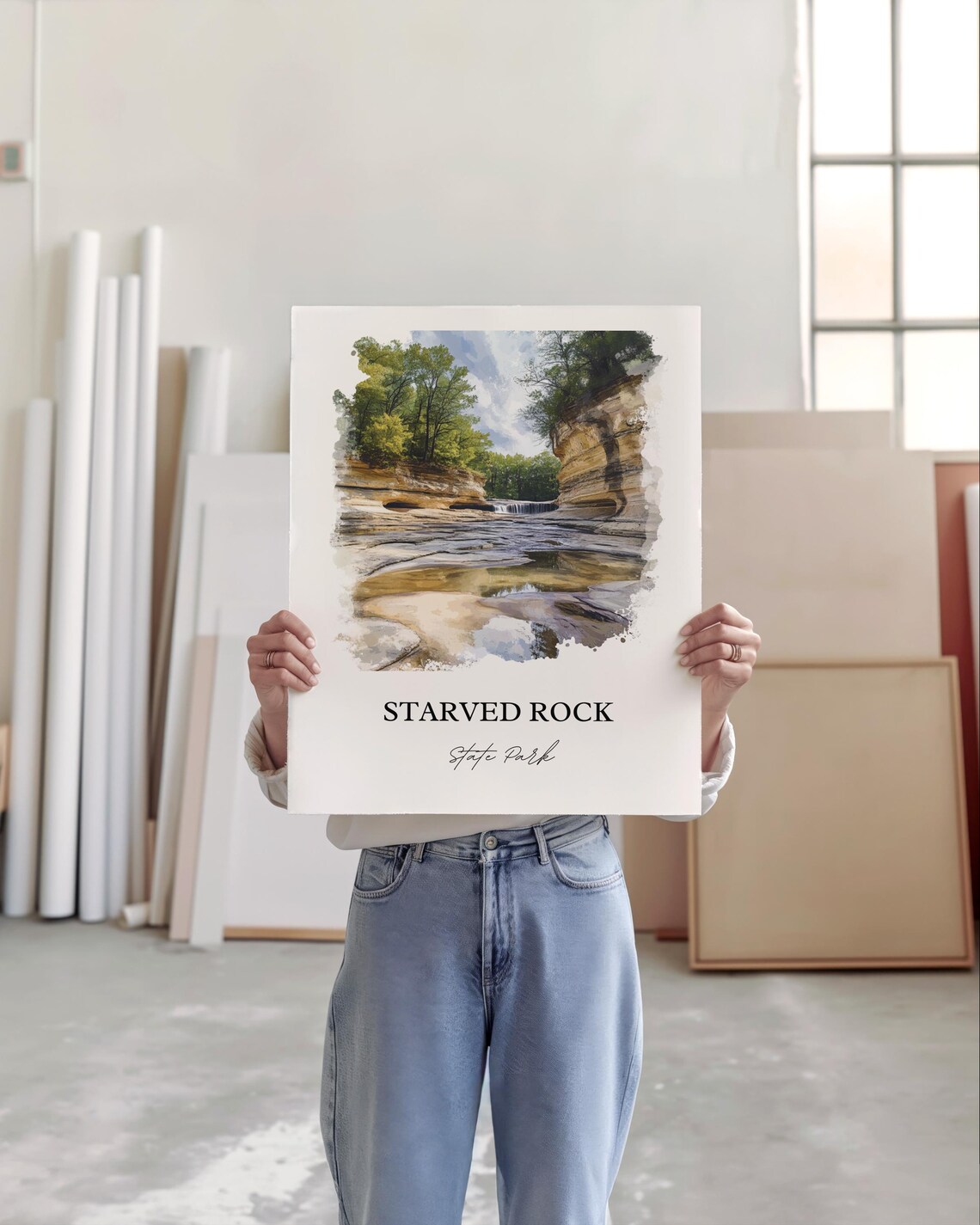 Starved Rock State Park Travel Poster, Illinois - Image 3
