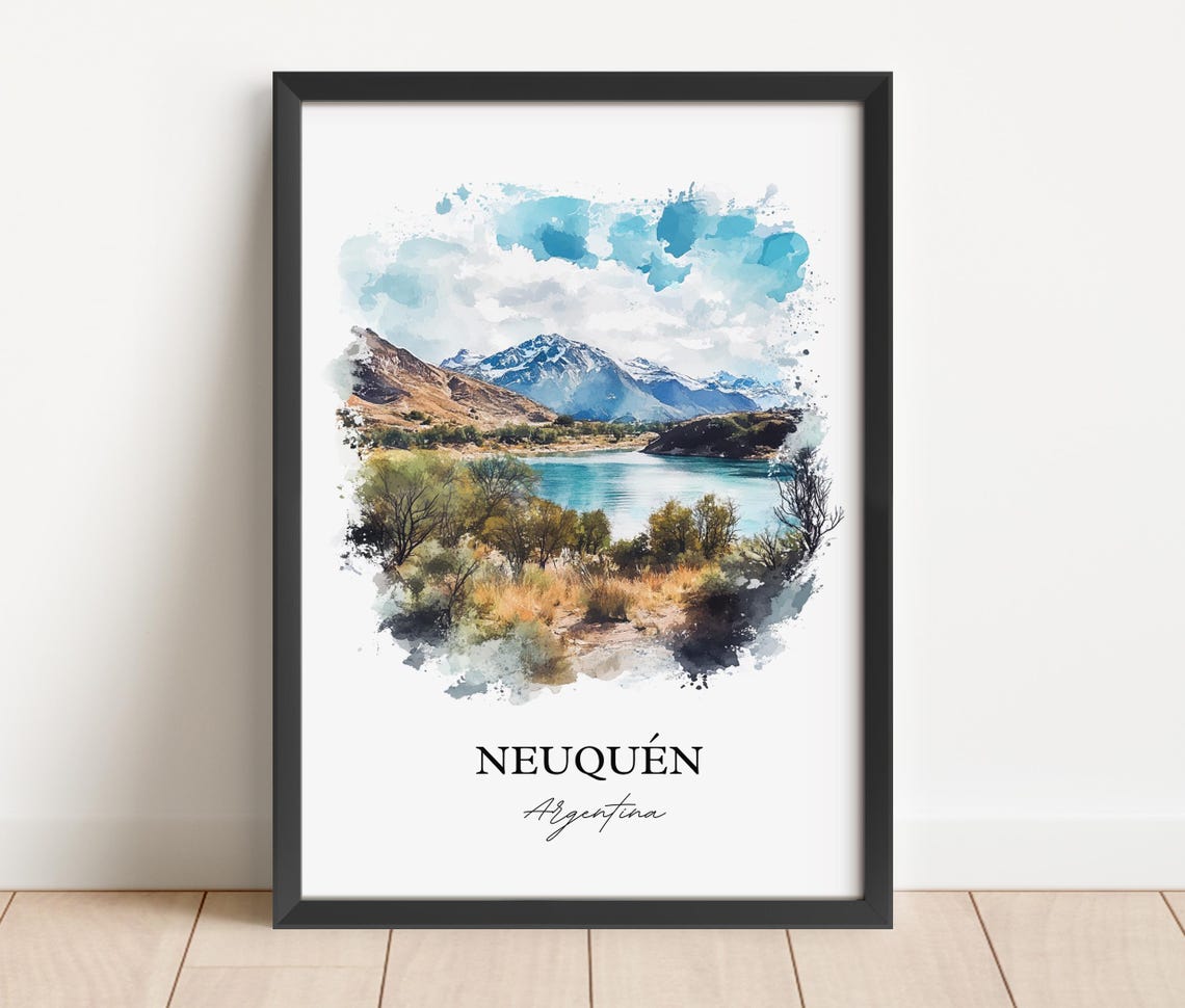 Neuqun Wall Art Confluencia Dept Print Argentina Watercolor Gift Travel Poster Housewarming - Image 5