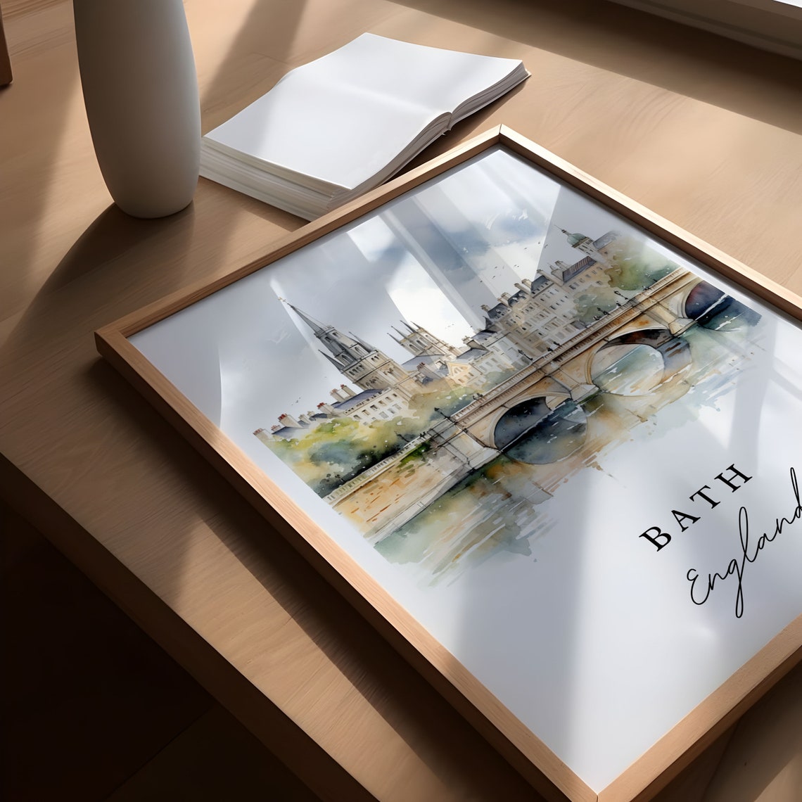 Bath England Travel Poster, Custom Text Art Print - Image 5