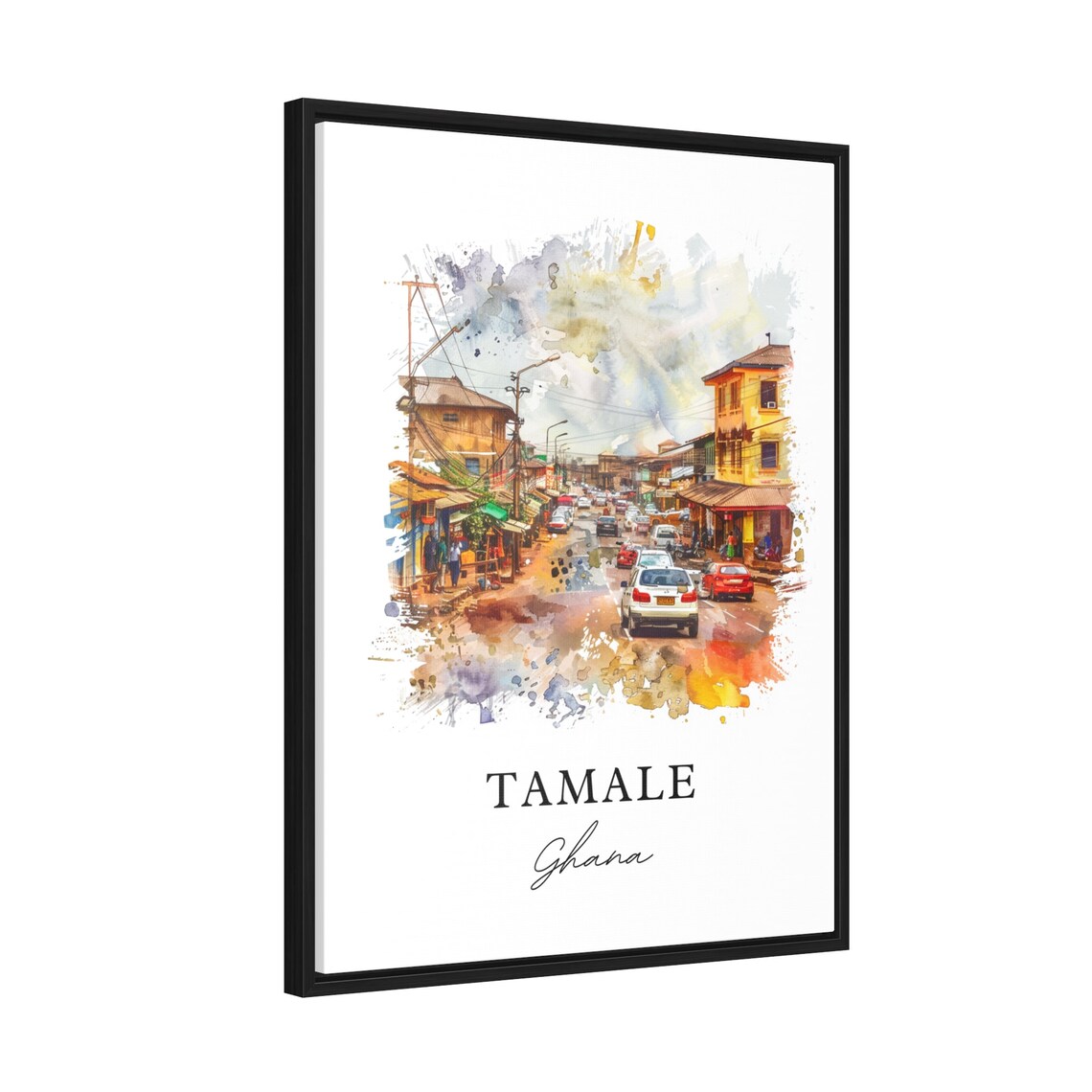 Tamale Ghana Watercolor Travel Poster, Housewarming - Image 2