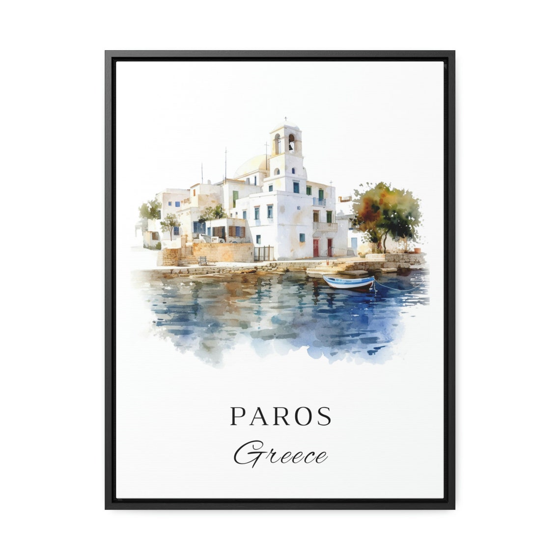 Paros Greece Travel Poster, Parikia Custom Text - Image 2