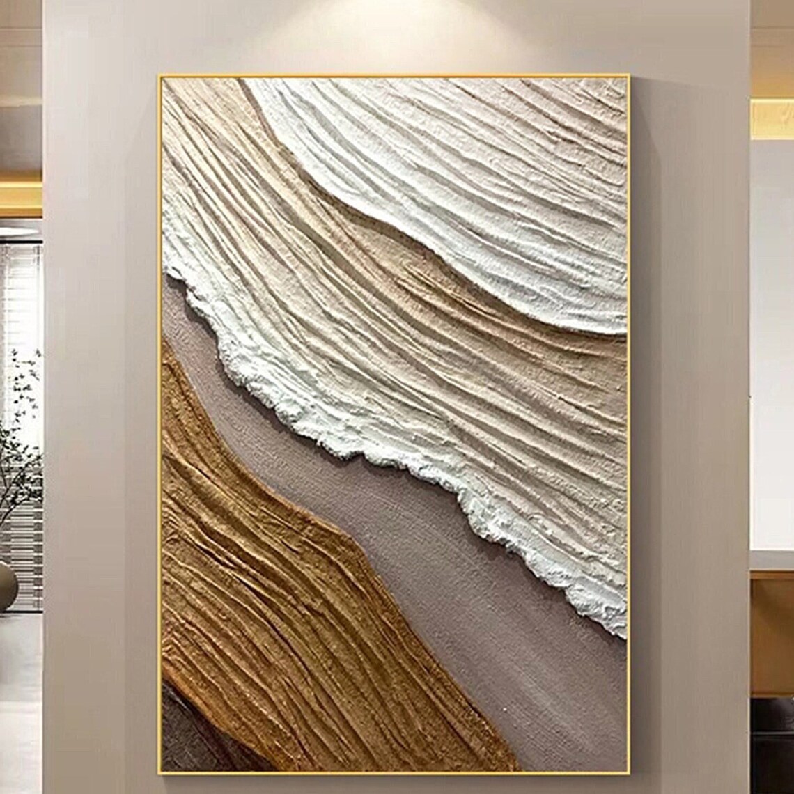 3D-Textured Abstract Acrylic Art Print, Personalized Decor