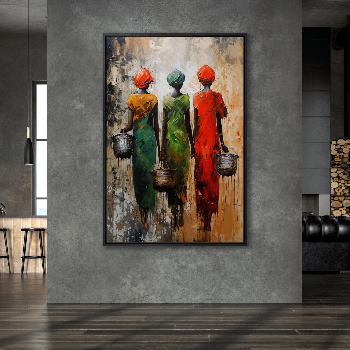 African Woman Abstract Masai Art Print, African Culture - Image 5
