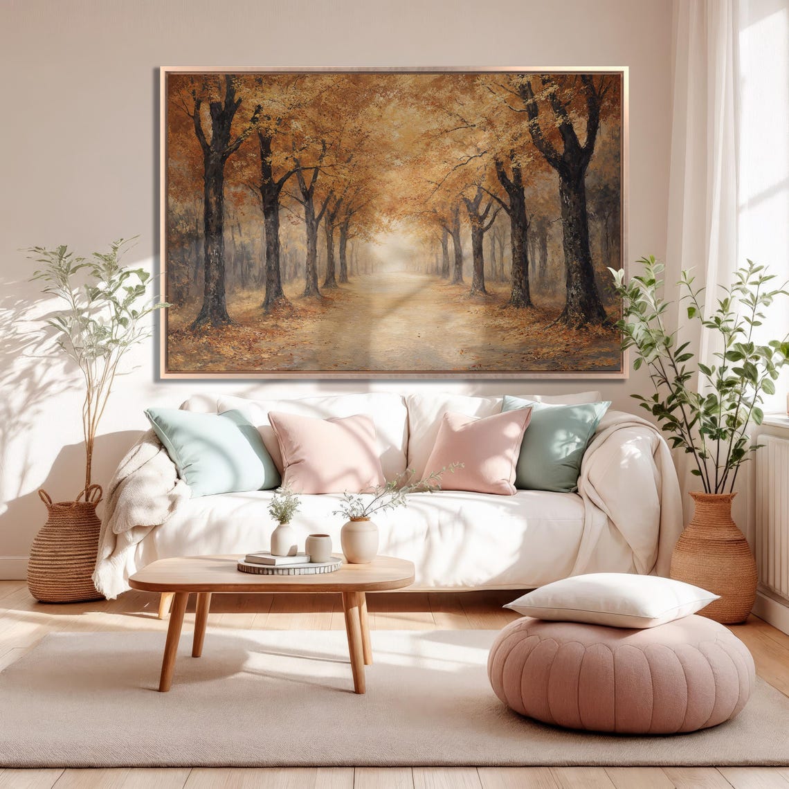 Autumn Tree Lined Avenue With Falling Golden Leaves Forest Poster - Image 5