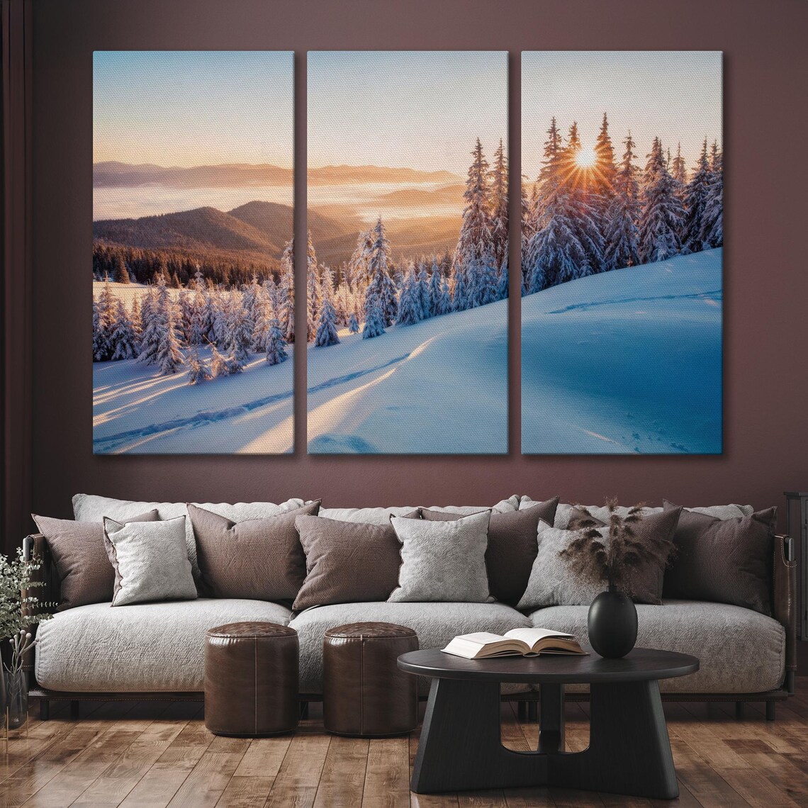 Snowy Spruce Trees Winter Morning Mountain Valley Photography Print - Image 6