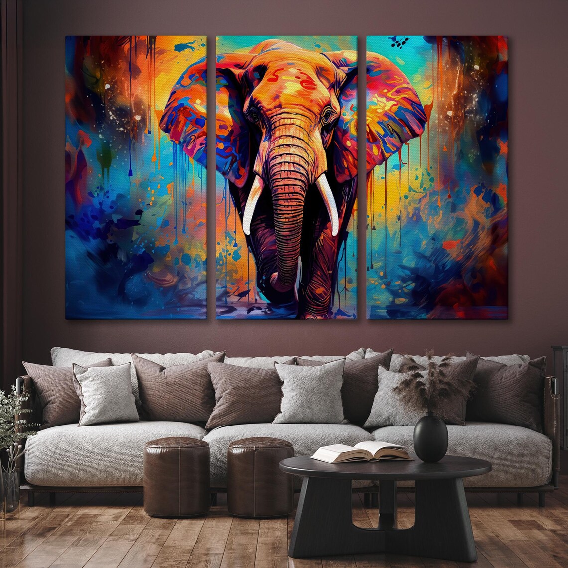 Colorful Elephant Animal Portrait Wall Art Print - Image 6