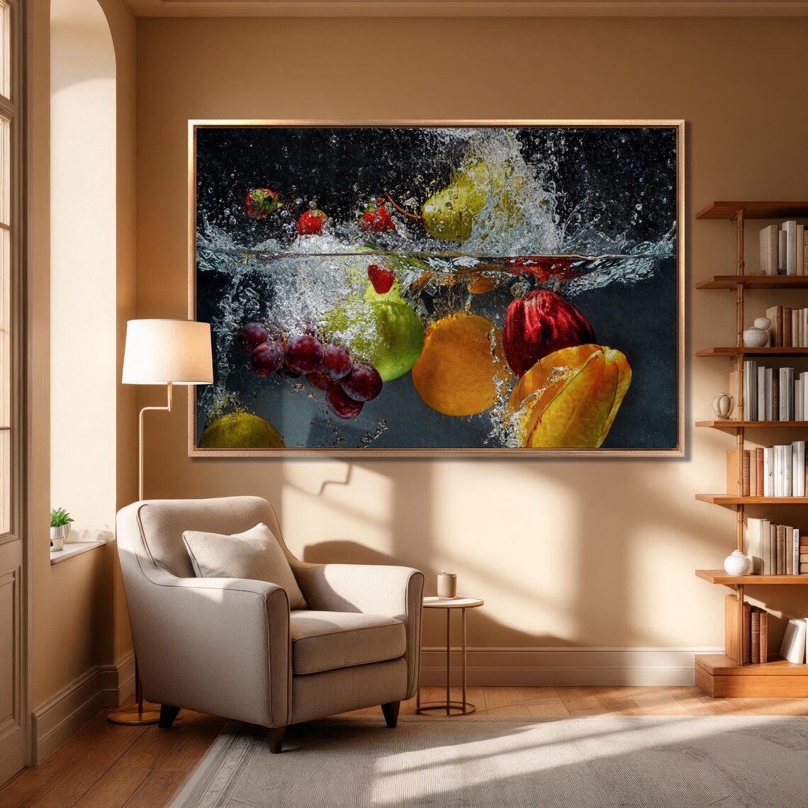 Splashing Fruit Under Water, Kitchen Art Print - Image 2