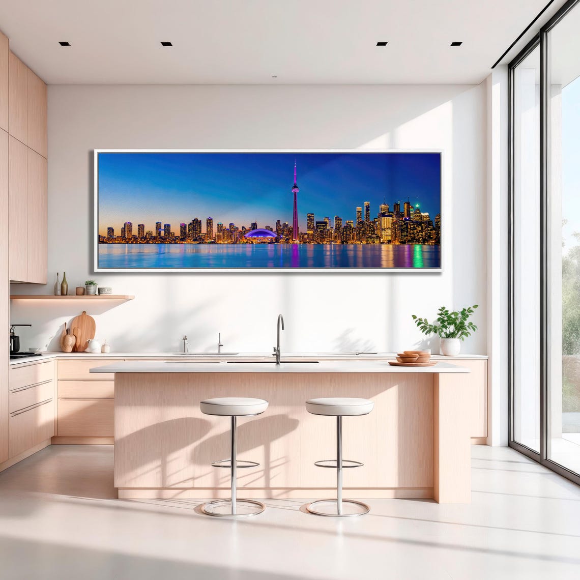 Toronto Skyline Night Lights CN Tower Triptych Canada Poster - Image 2