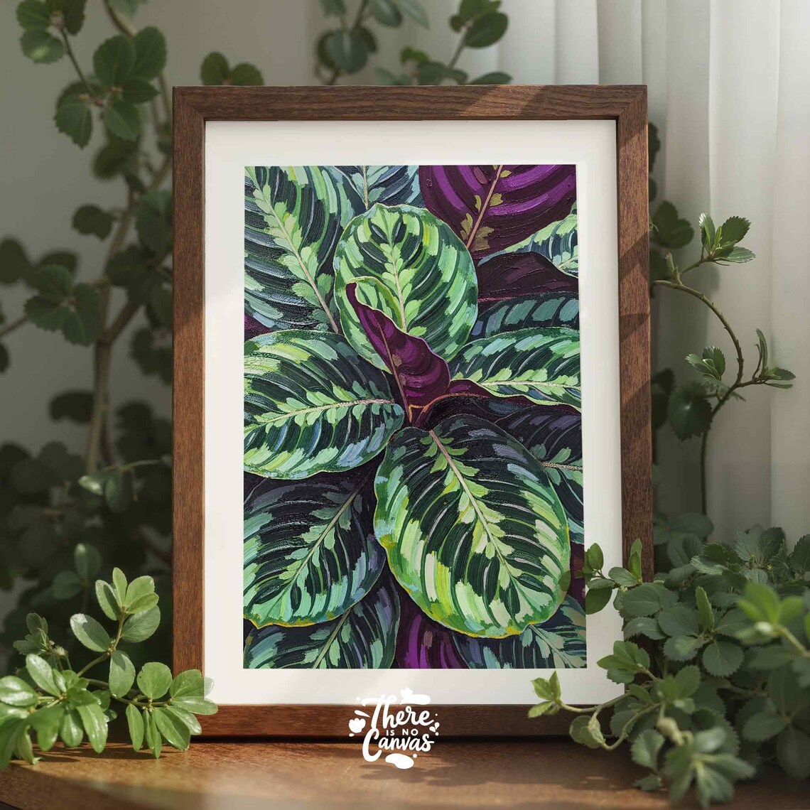 Calathea Orbifolia Purple Botanical Prayer Plant Art Print